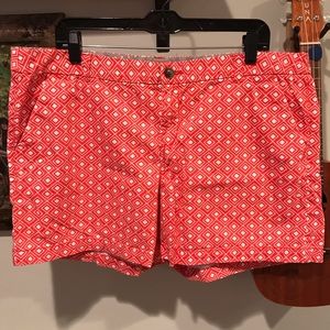 Merona shorts, dark orange and white